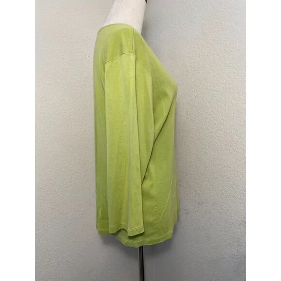 Naturals Coldwater Creek Women's Lime Green Pullover‎ Blouse Size XL - Picture 2 of 12
